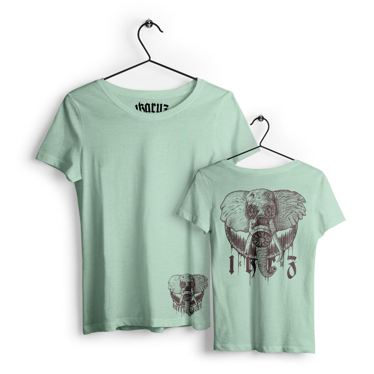 Ikrz | Elephant | Women Mint Shirt - Ikaruz