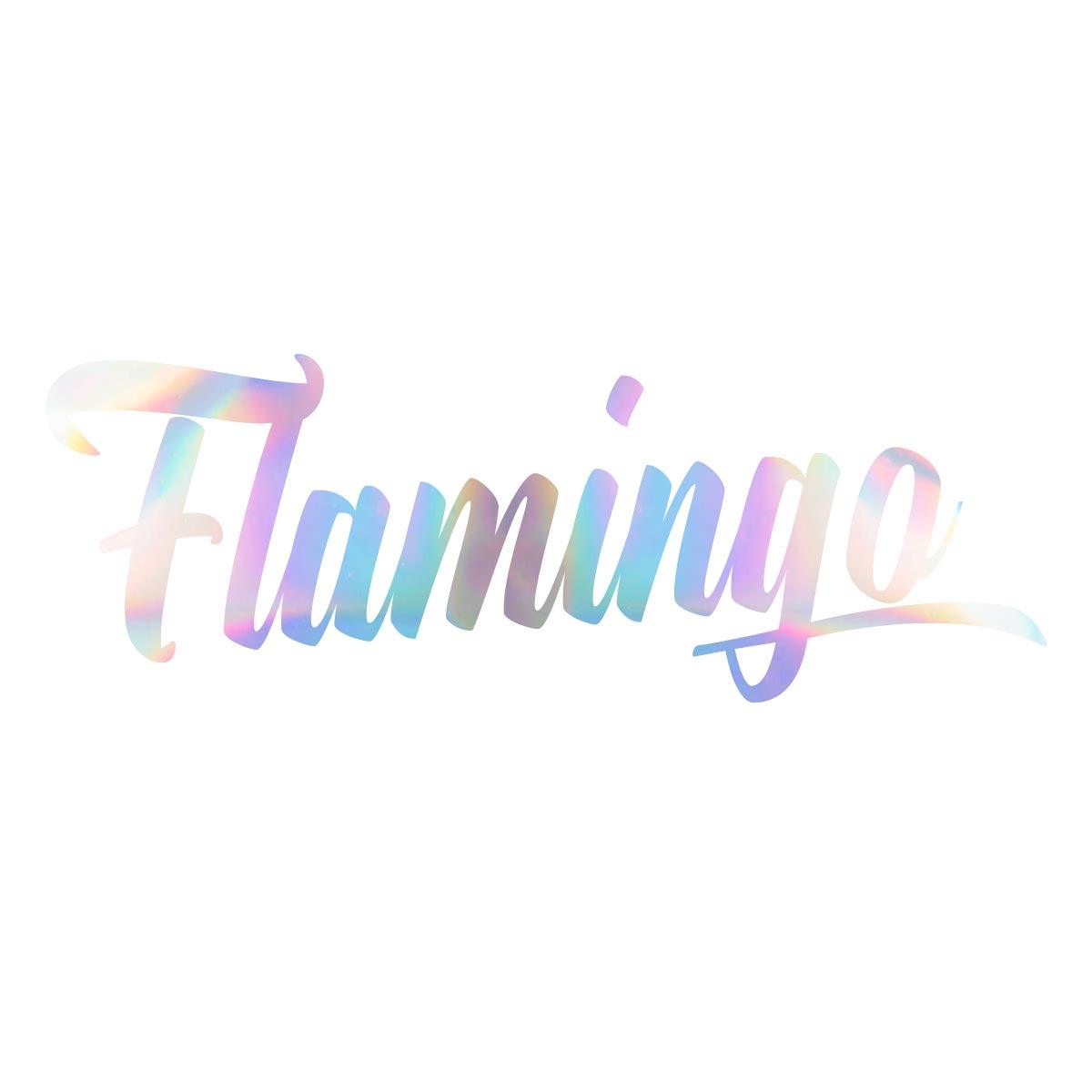 Ikrz | Flamingo | OilSlick Aufkleber 19x8cm - Ikaruz